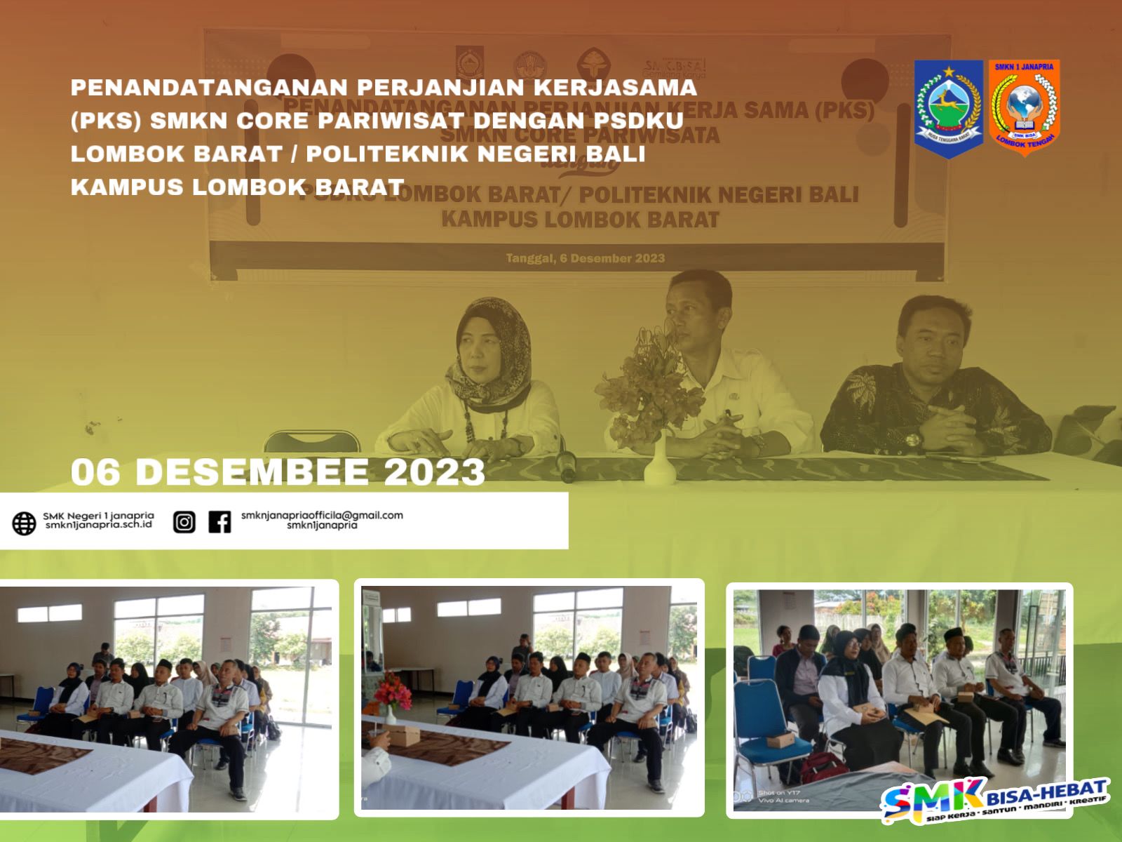 "Kerjasama Strategis: SMK Core Pariwisata Teken PKS dengan Politeknik Negeri Bali Cabang Lombok Barat"
